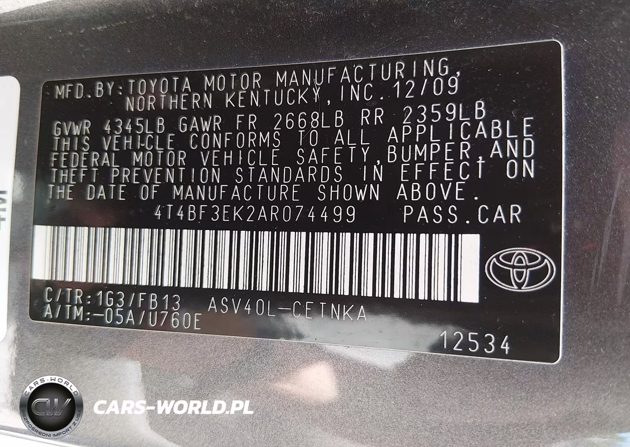 2010 Toyota Camry Le VIN:4T4BF3EK2AR074499 - 9