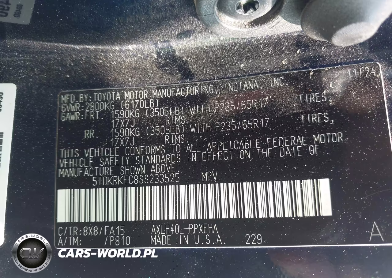 2025 Toyota Sienna Le VIN:5TDKRKEC8SS233525 - 9