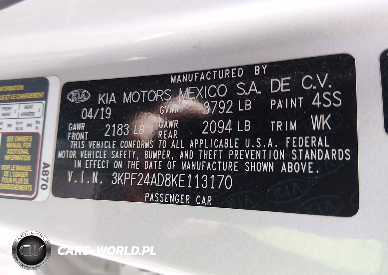 2019 Kia Forte Lxs VIN:3KPF24AD8KE113170 - 9