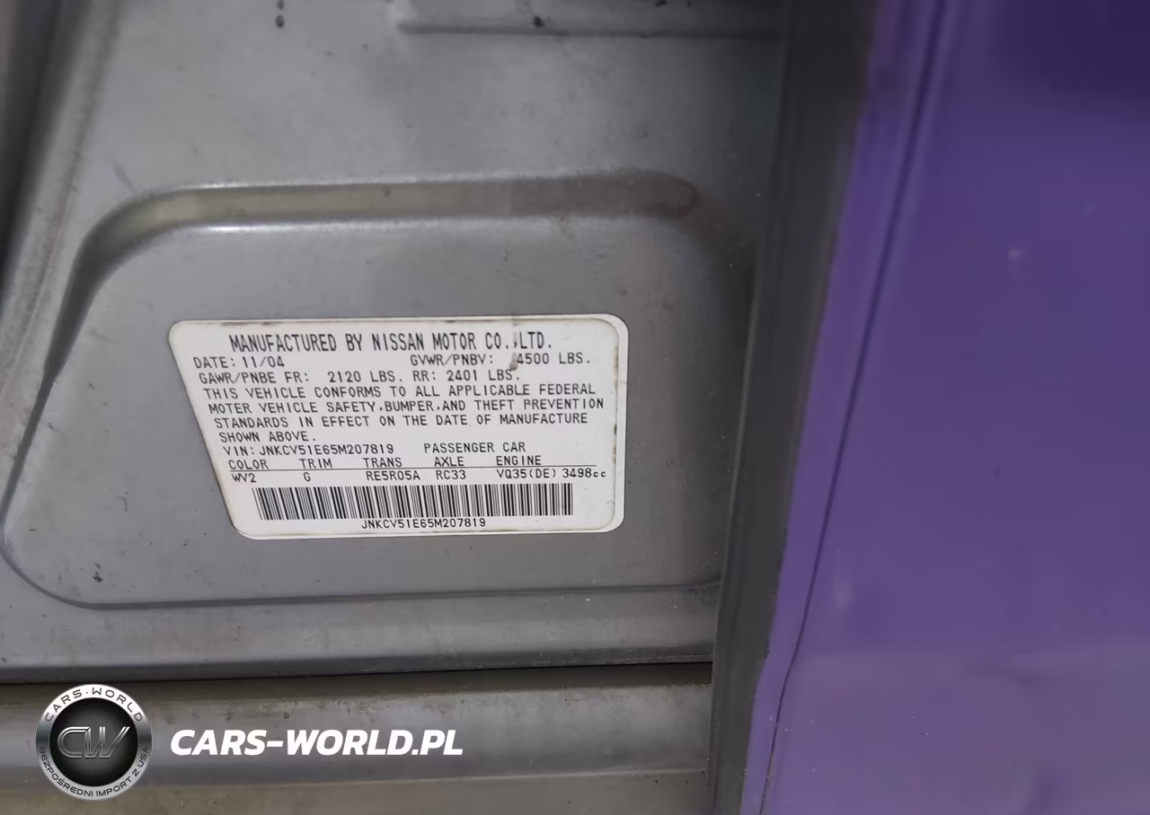 2005 Infiniti G35 VIN:JNKCV51E65M207819 - 9