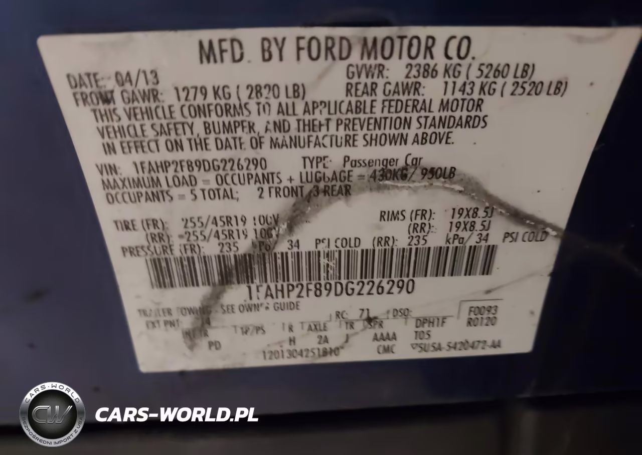 2013 Ford Taurus Limited VIN:1FAHP2F89DG226290 - 9