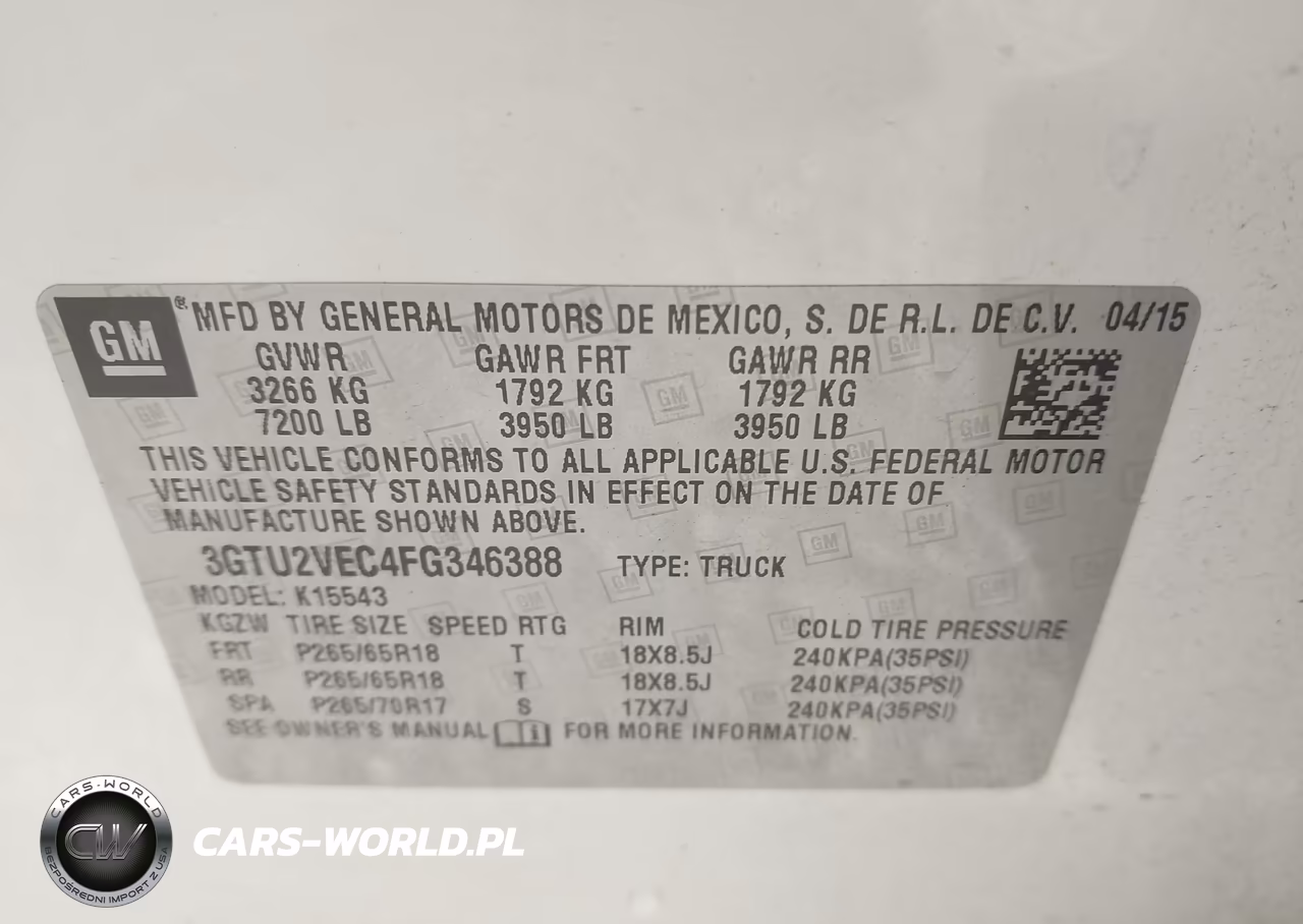 2015 GMC Sierra 1500 Slt VIN:3GTU2VEC4FG346388 - 9