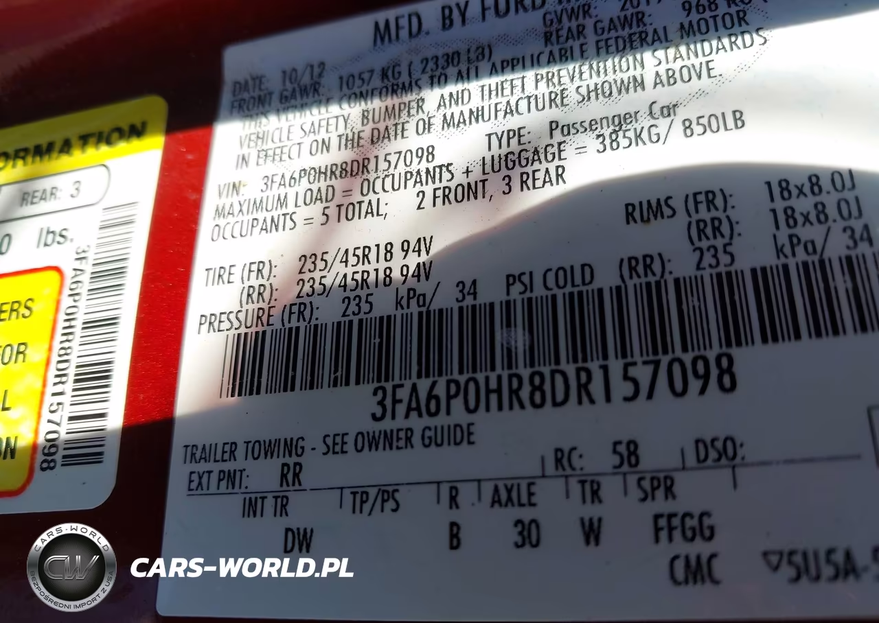 2013 Ford Fusion Se VIN:3FA6P0HR8DR157098 - 9