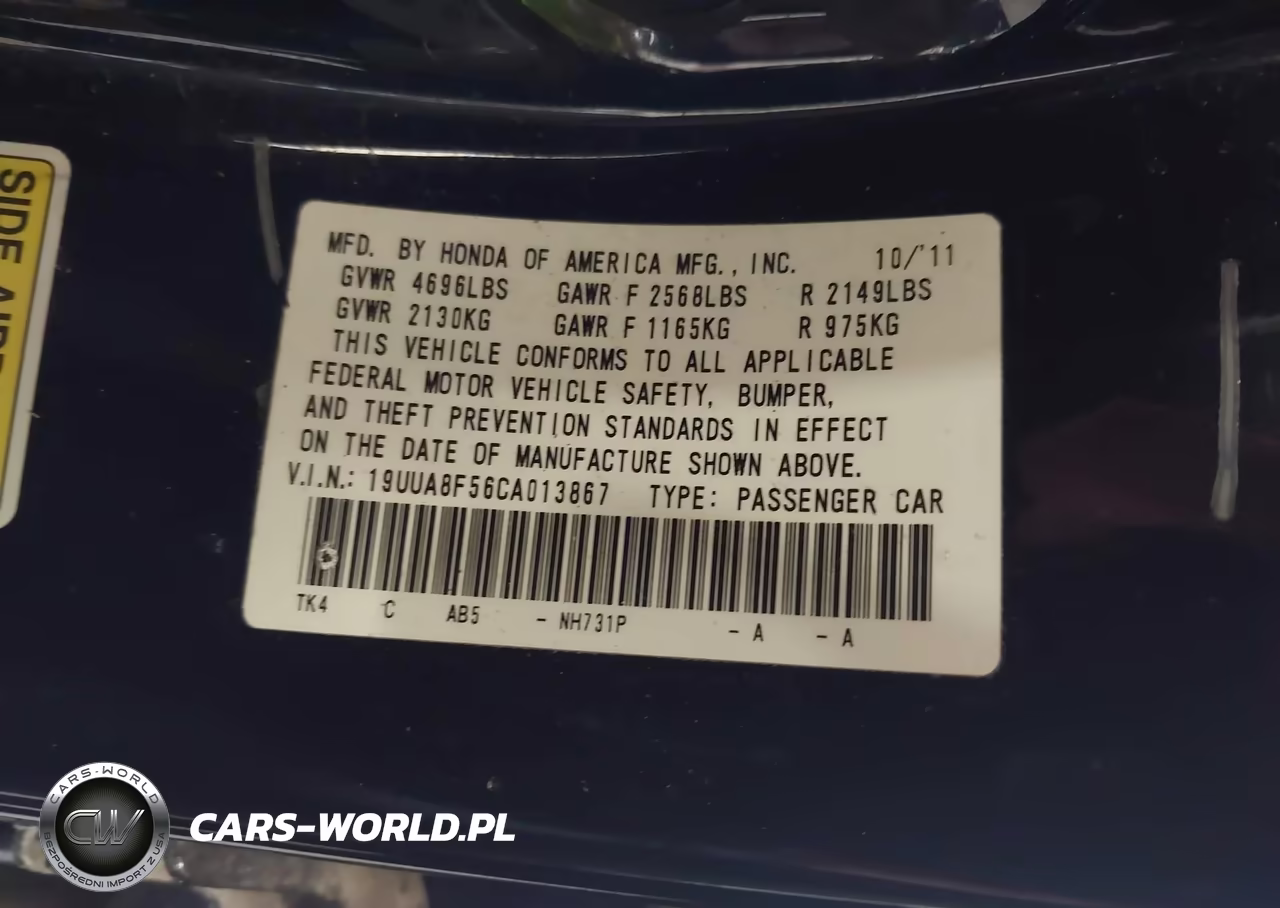 2012 Acura Tl 3.5 VIN:19UUA8F56CA013867 - 9