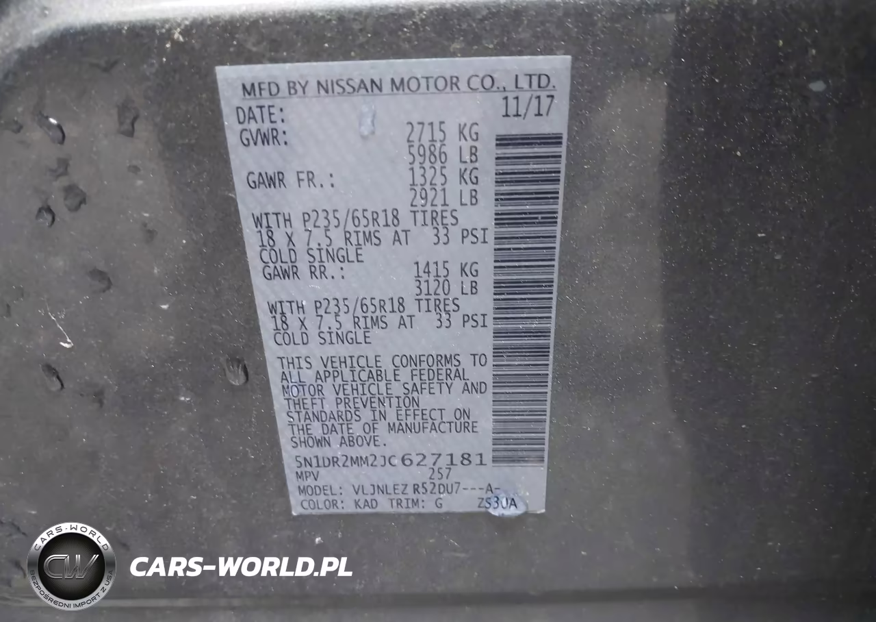 2018 Nissan Pathfinder Sv VIN:5N1DR2MM2JC627181 - 9