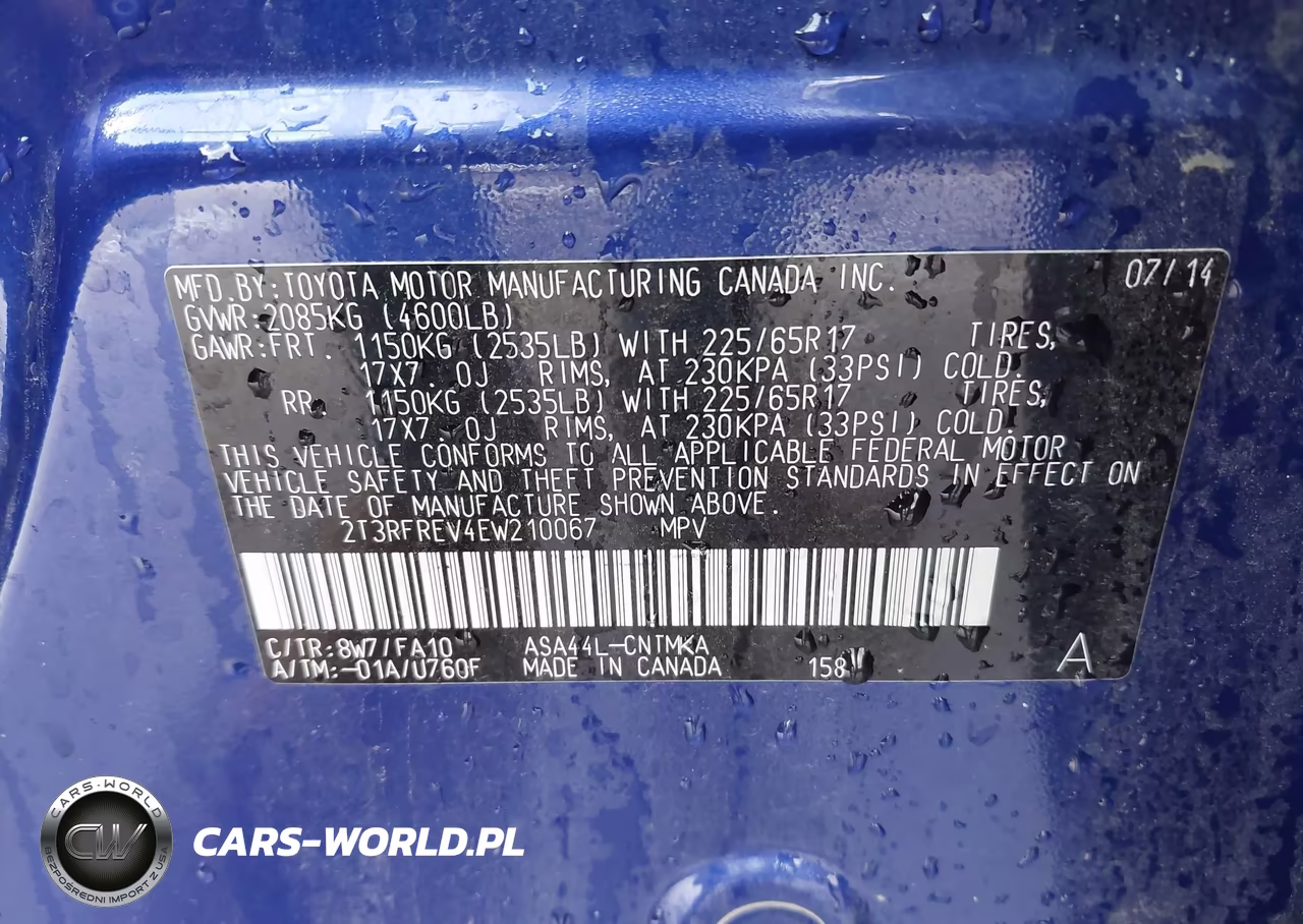 2014 Toyota Rav4 Xle VIN:2T3RFREV4EW210067 - 9
