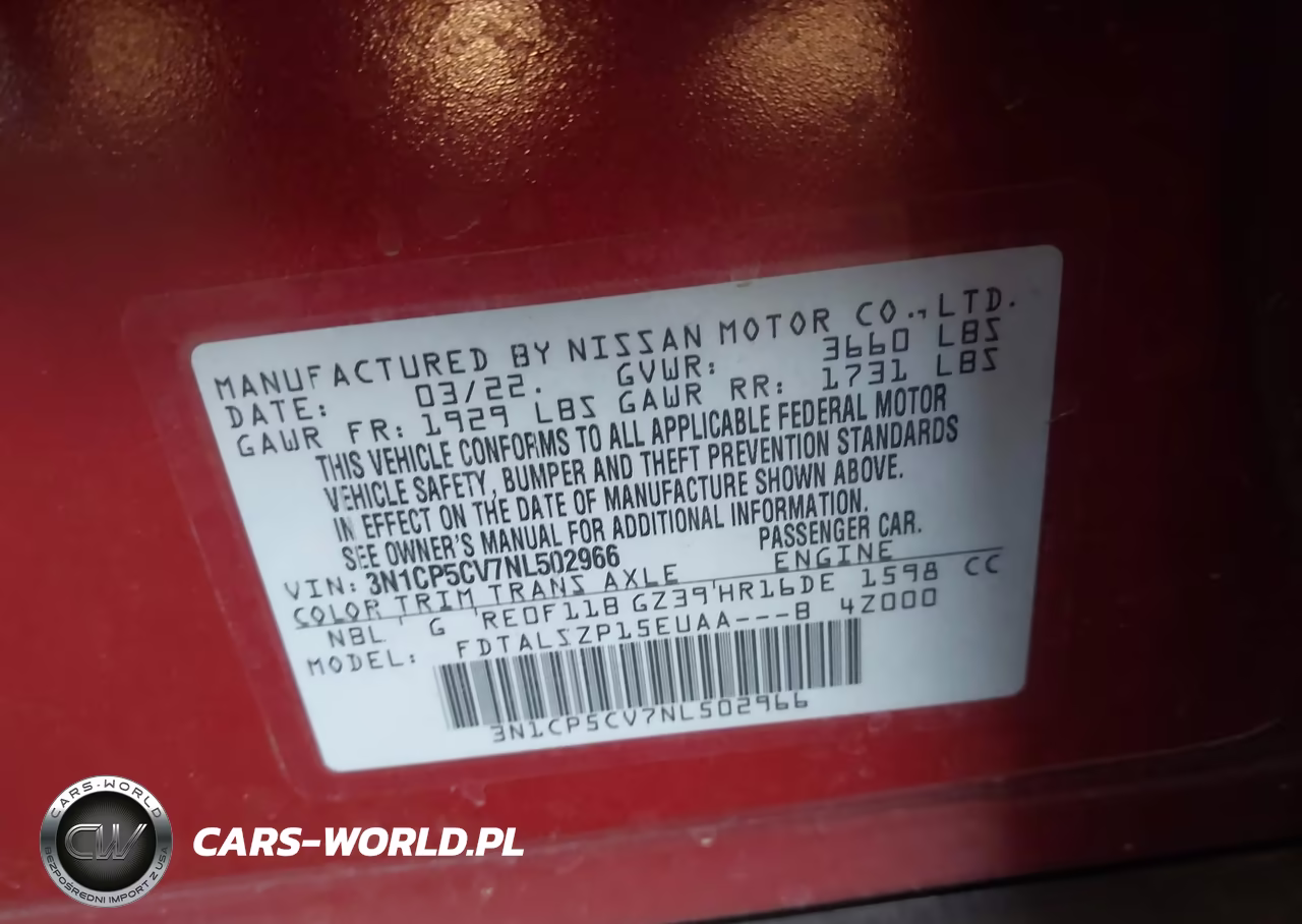 2022 Nissan Kicks Sv Xtronic Cvt VIN:3N1CP5CV7NL502966 - 9