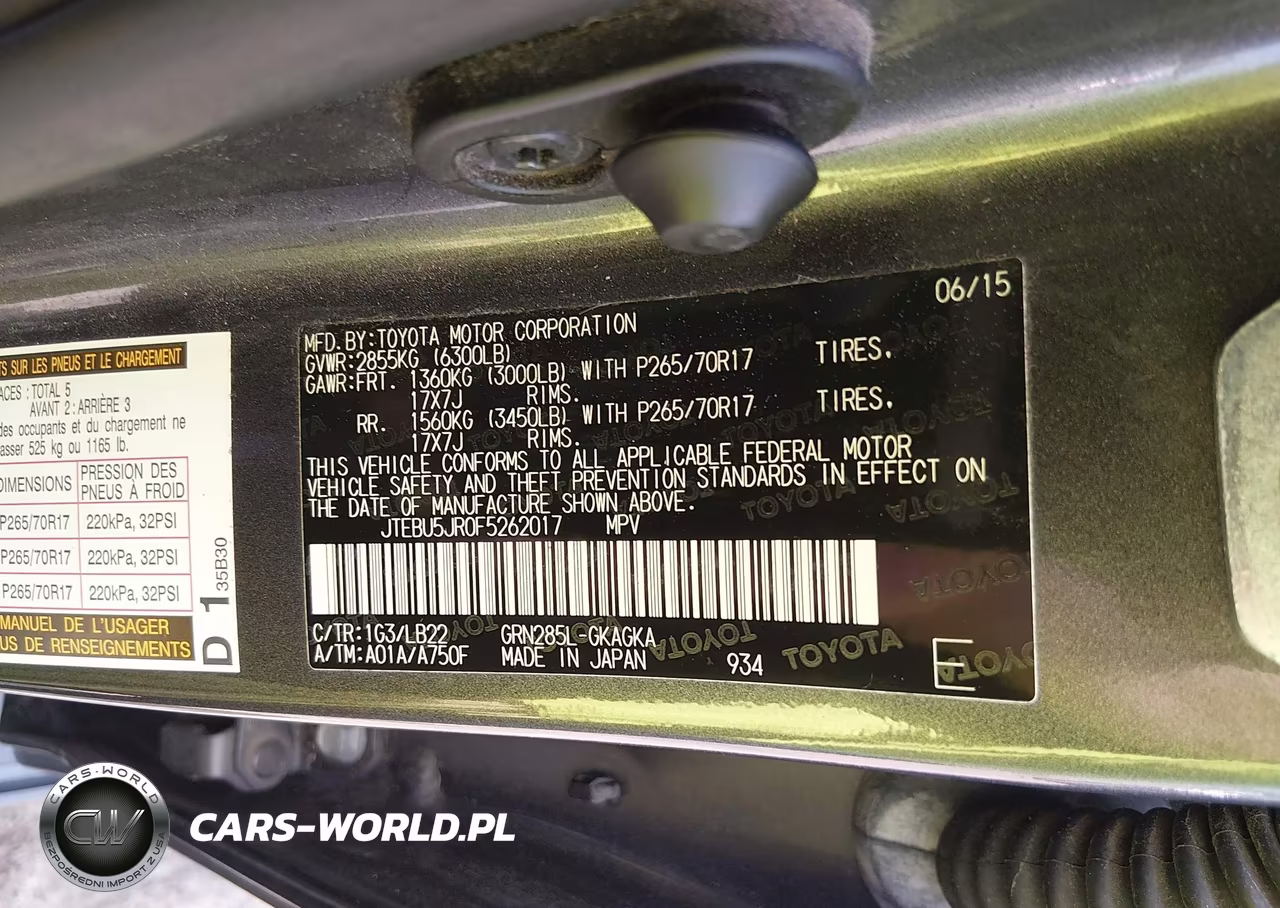 2015 Toyota 4Runner Sr5 Premium VIN:JTEBU5JR0F5262017 - 9