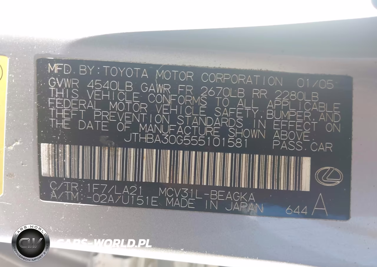 2005 Lexus Es 330 VIN:JTHBA30G555101581 - 9