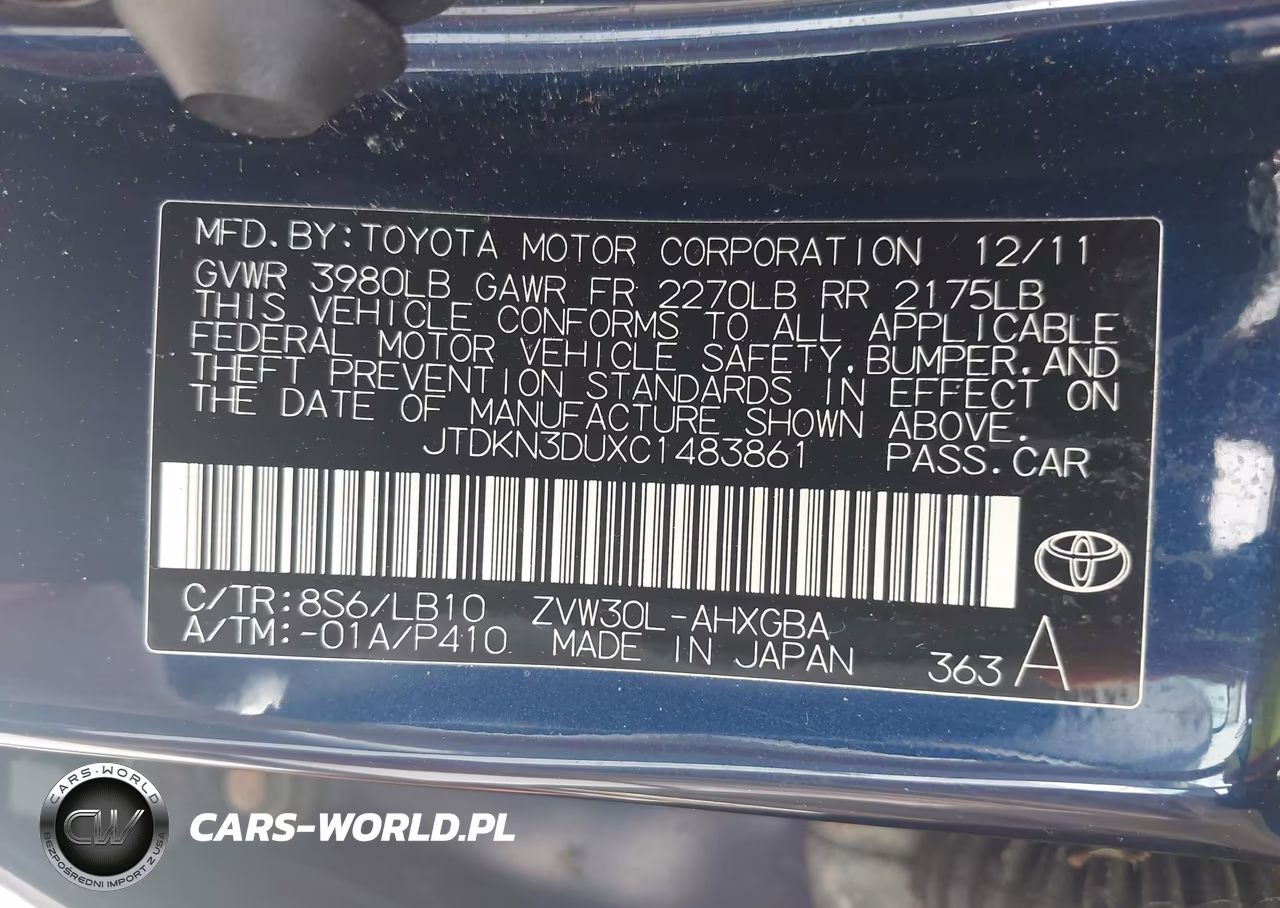 2012 Toyota Prius Four VIN:JTDKN3DUXC1483861 - 9
