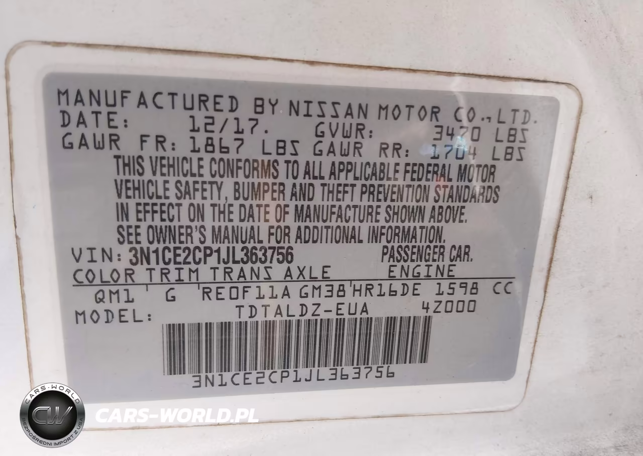 2018 Nissan Versa Note Sv VIN:3N1CE2CP1JL363756 - 9