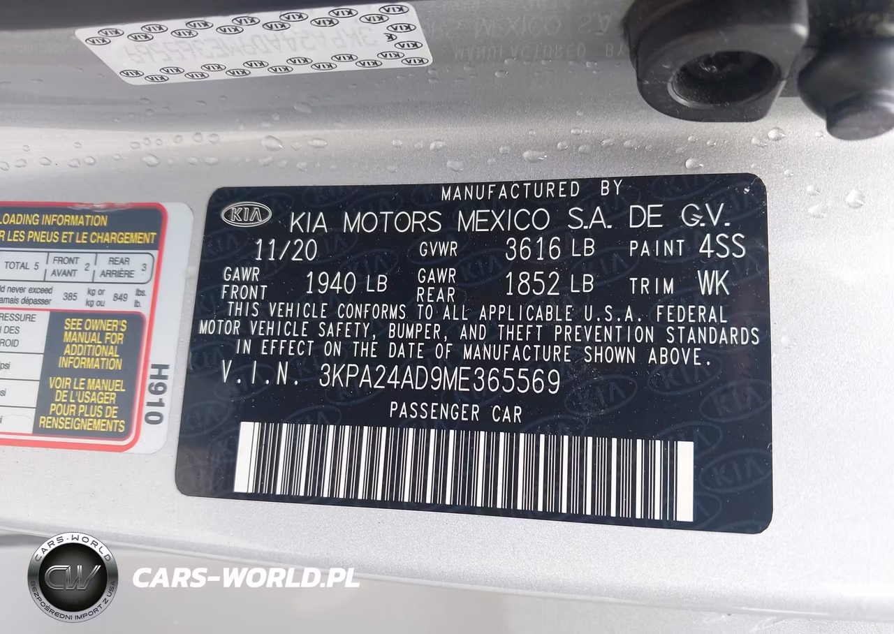 2021 Kia Rio S VIN:3KPA24AD9ME365569 - 9
