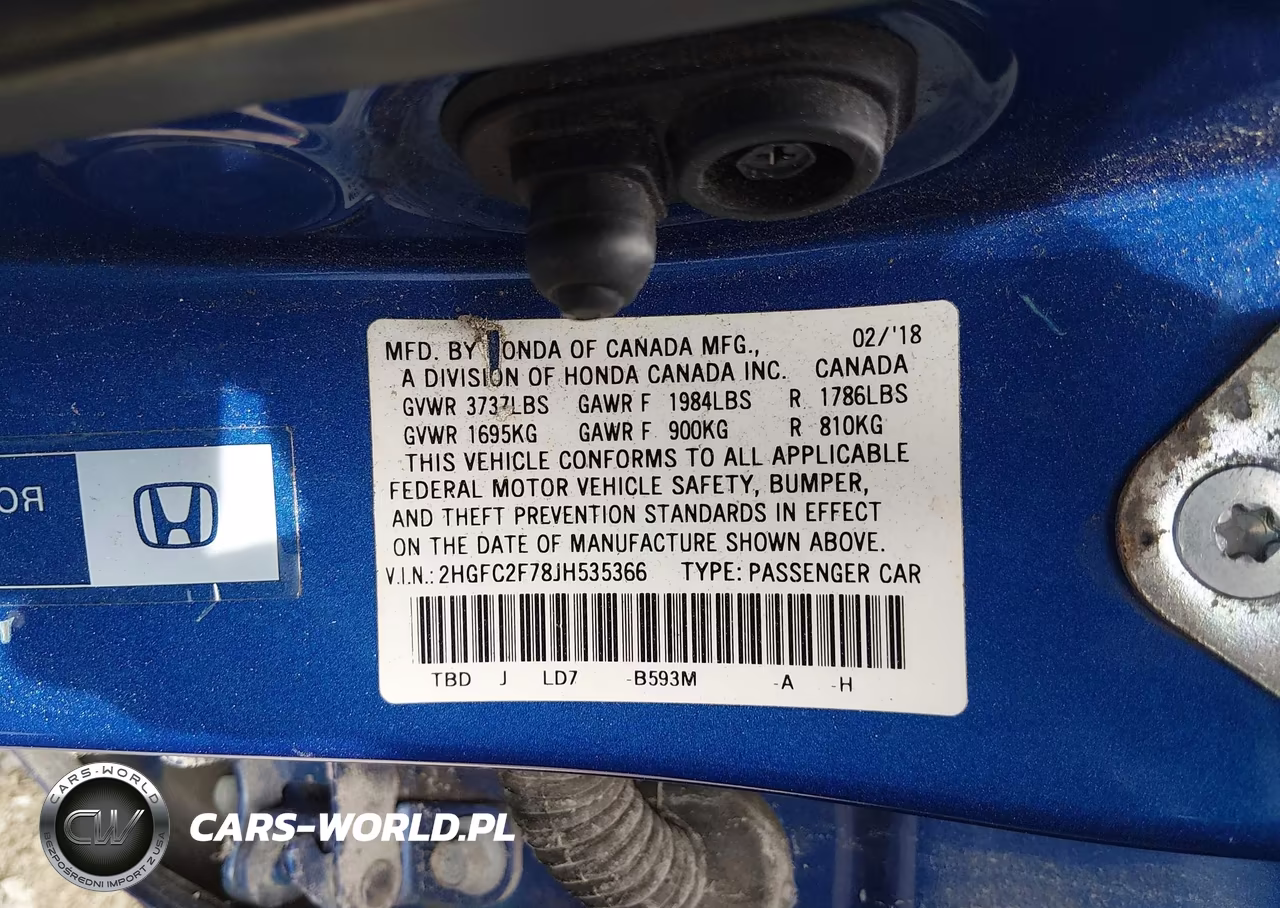 2018 Honda Civic Ex VIN:2HGFC2F78JH535366 - 9