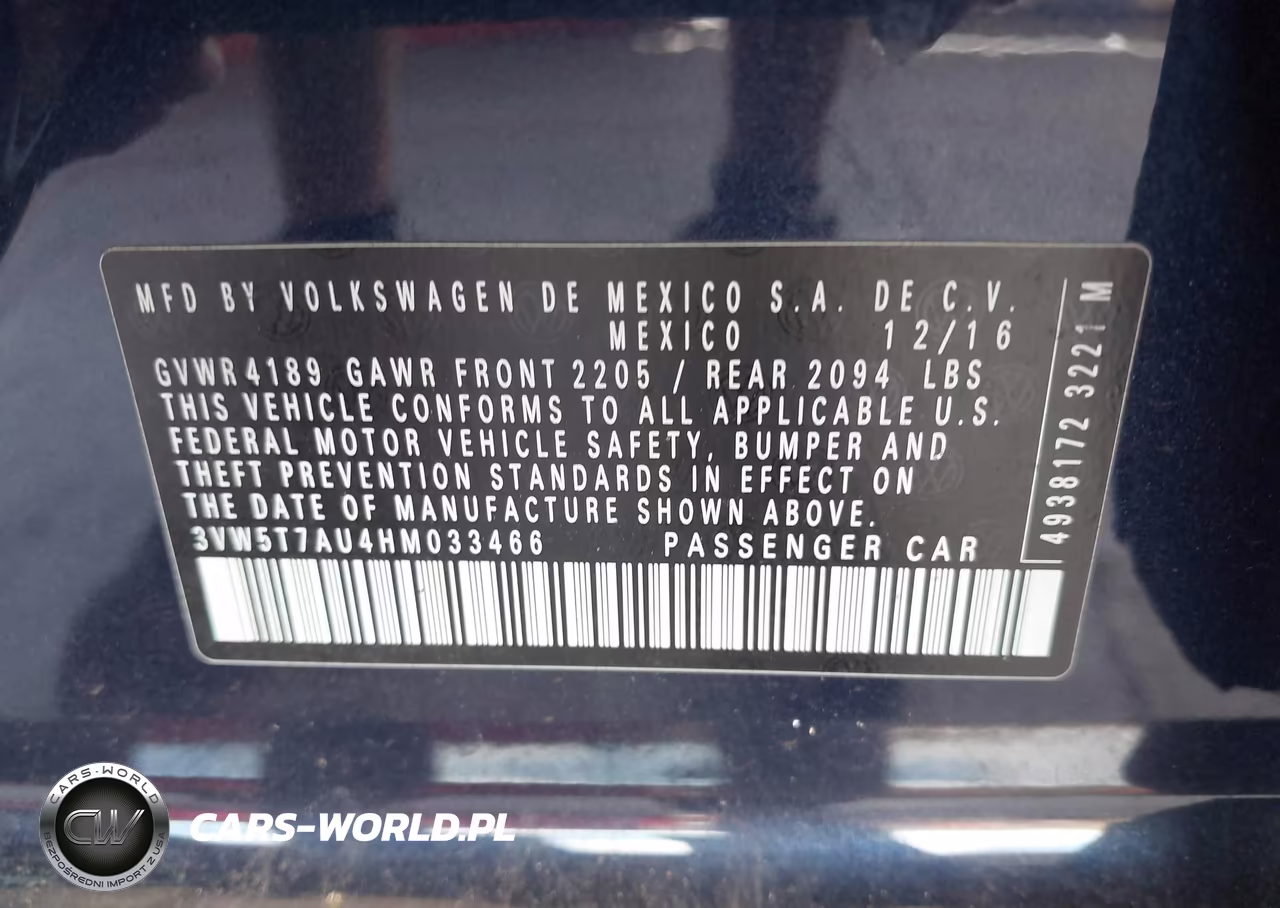 2017 Volkswagen Golf Gti Autobahn 4-Door-S 4-Door-Se 4-Door-Sport 4-Door VIN:3VW5T7AU4HM033466 - 9