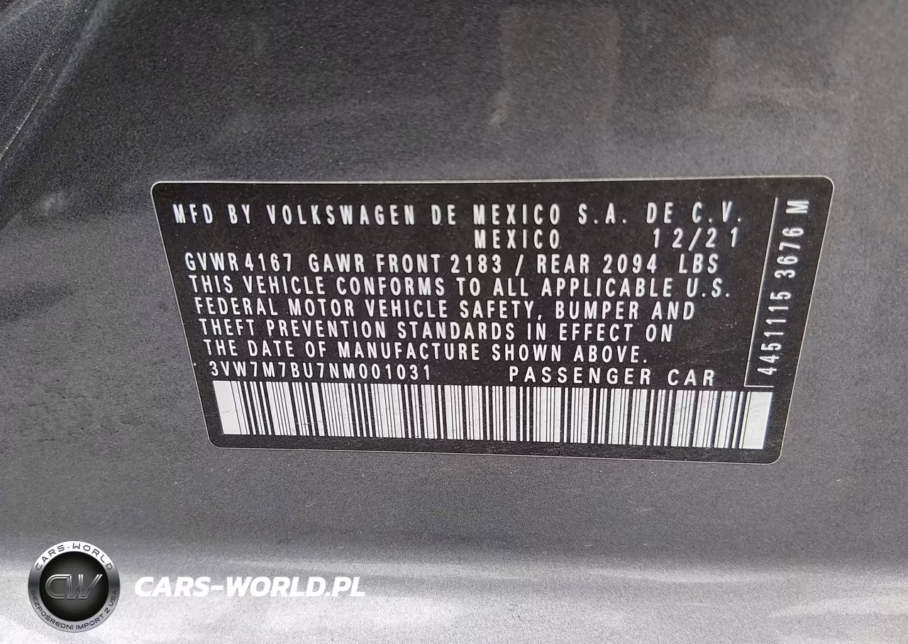 2022 Volkswagen Jetta 1.5T Se VIN:3VW7M7BU7NM001031 - 9