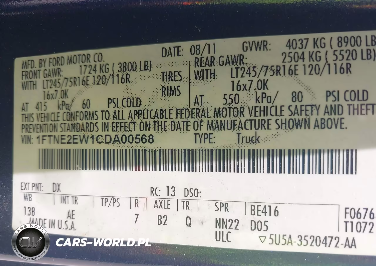 2012 Ford E-250 Commercial VIN:1FTNE2EW1CDA00568 - 9