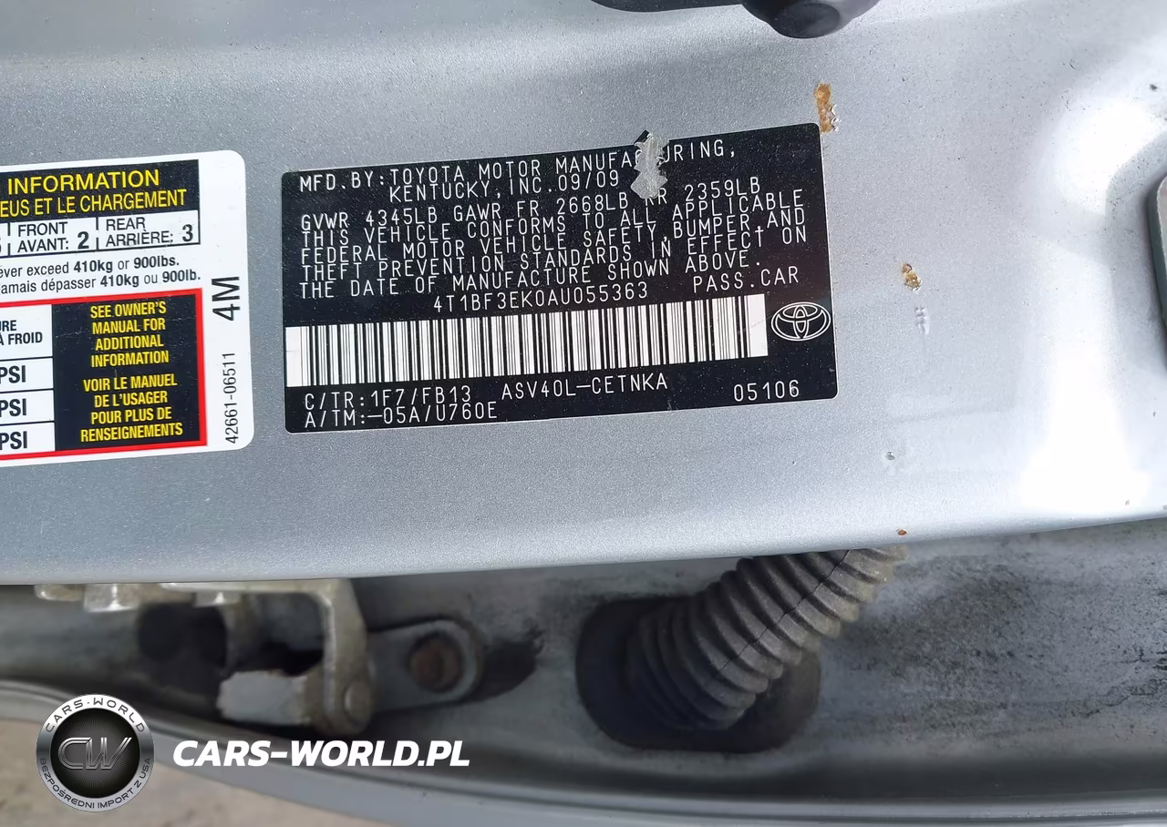 2010 Toyota Camry Le VIN:4T1BF3EK0AU055363 - 9