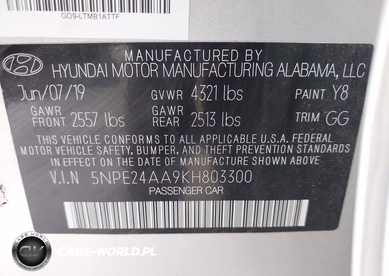 2019 Hyundai Sonata Eco VIN:5NPE24AA9KH803300 - 9