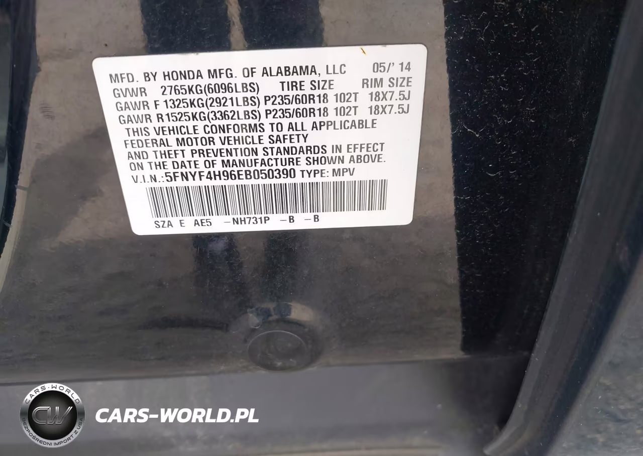 2014 Honda Pilot Touring VIN:5FNYF4H96EB050390 - 9