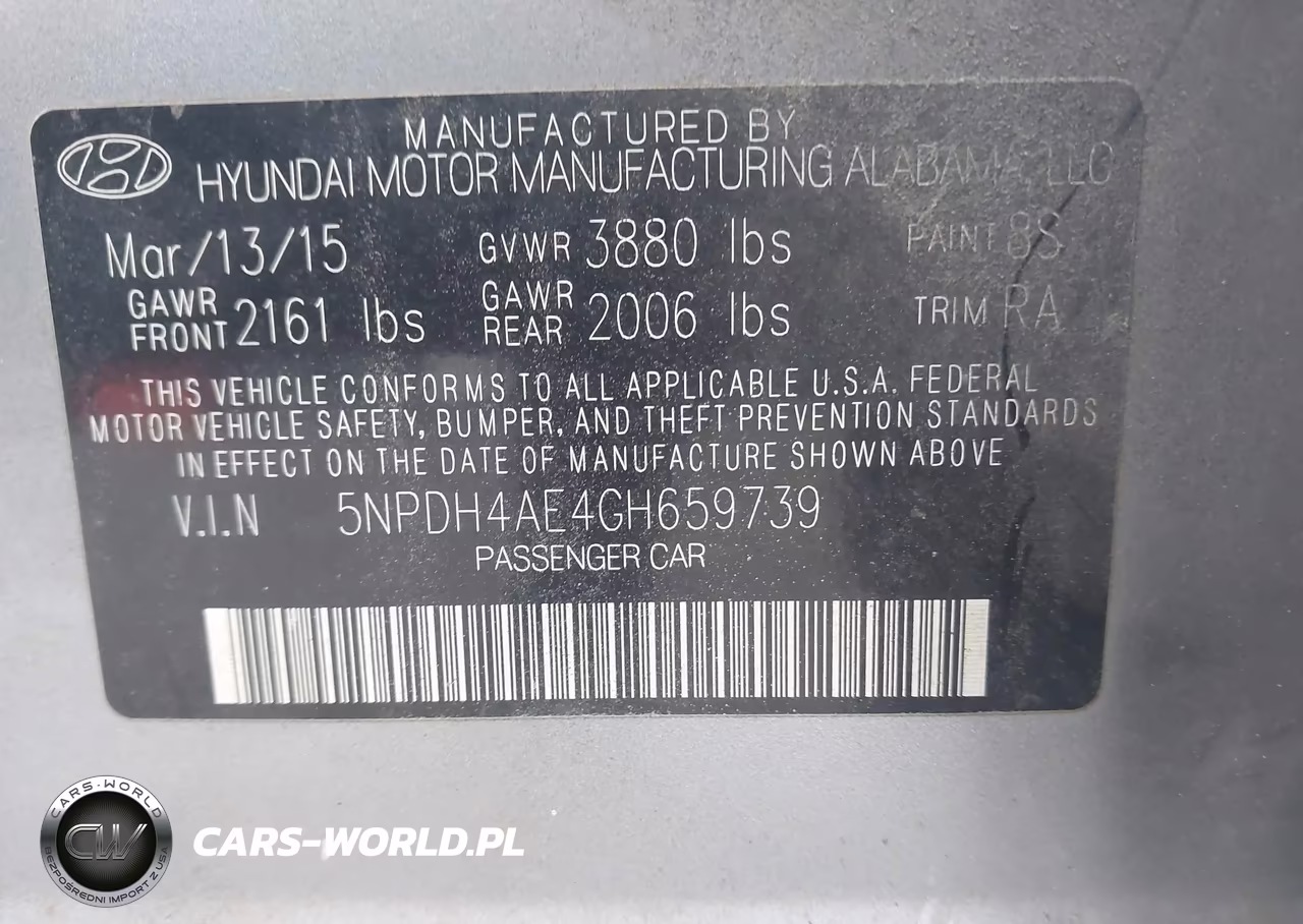 2016 Hyundai Elantra Se VIN:5NPDH4AE4GH659739 - 9