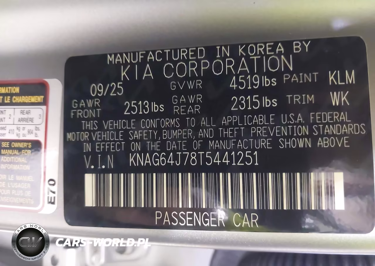 2026 Kia K5 Gt-Line Awd VIN:KNAG64J78T5441251 - 9