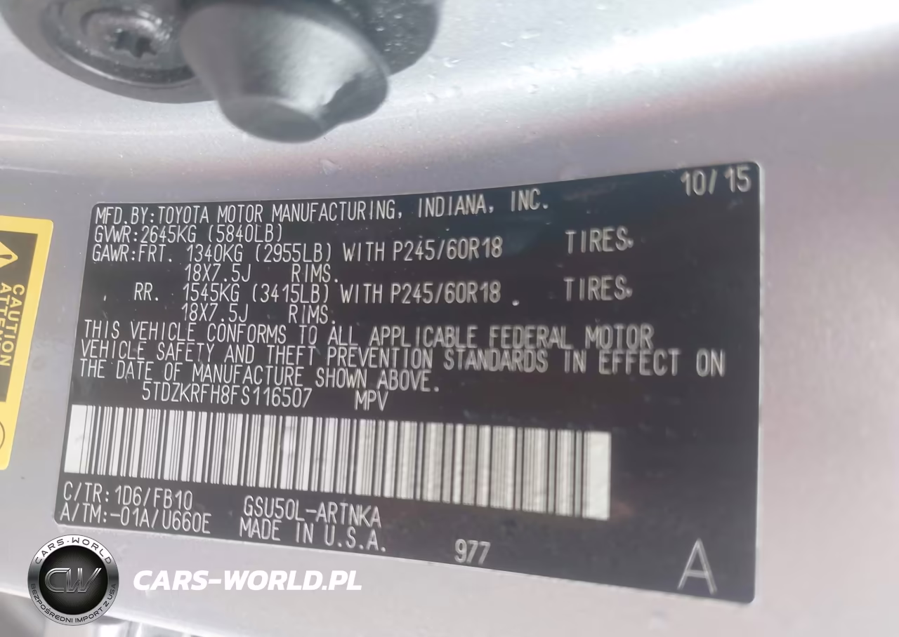 2015 Toyota Highlander Le V6 VIN:5TDZKRFH8FS116507 - 9