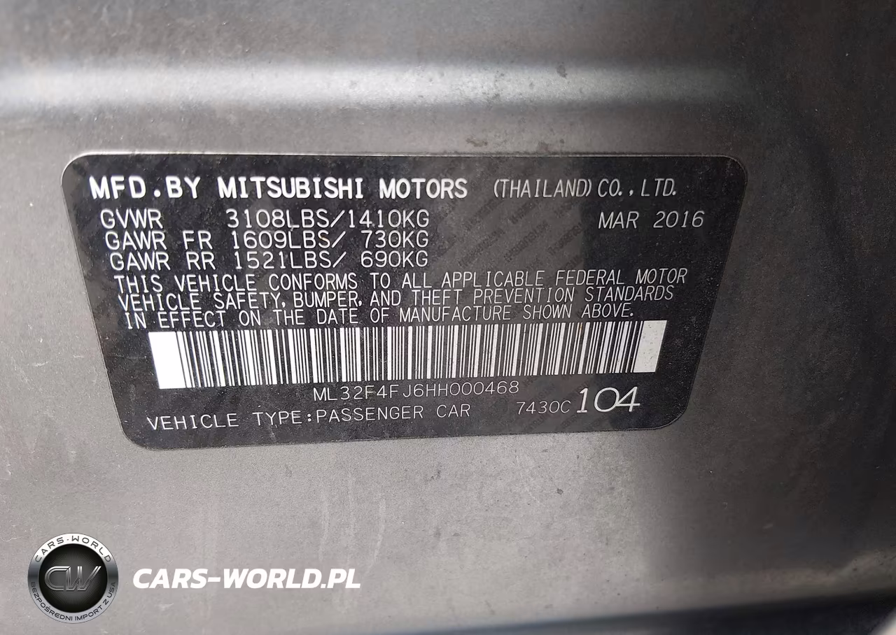 2017 Mitsubishi Mirage G4 Se VIN:ML32F4FJ6HH000468 - 9
