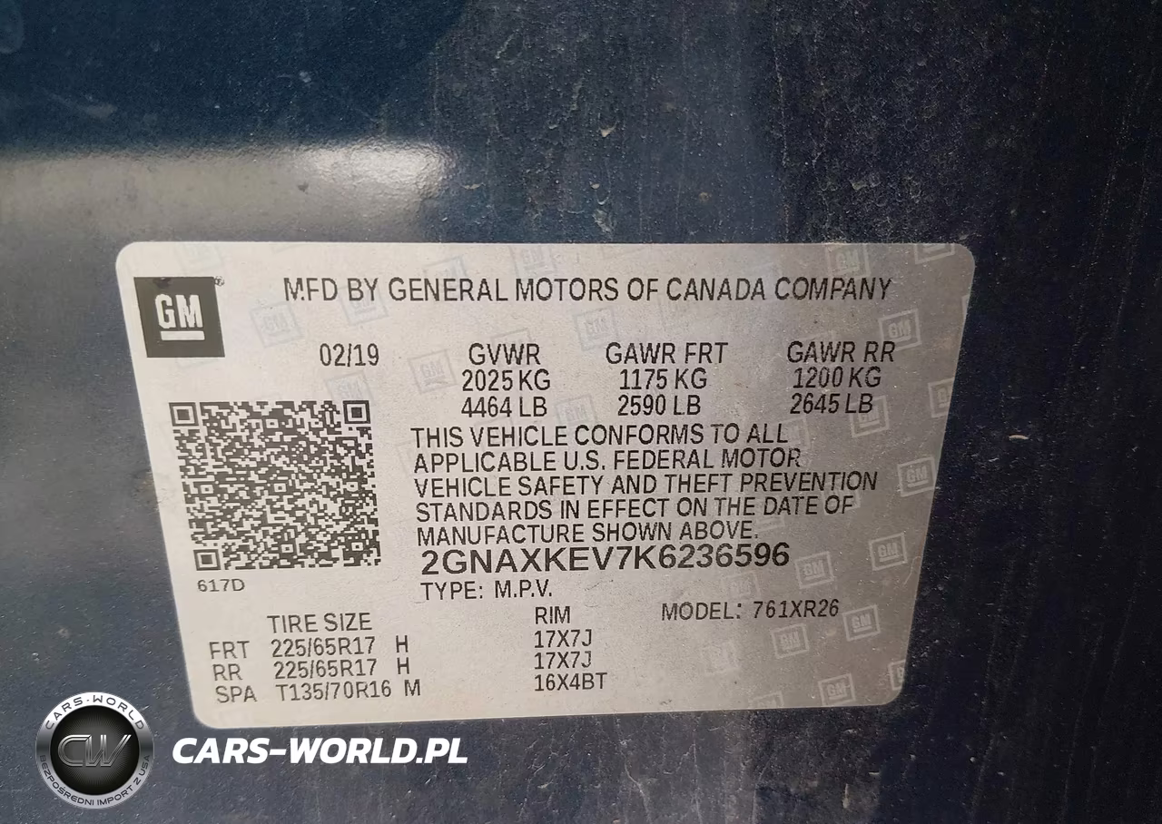 2019 Chevrolet Equinox Lt VIN:2GNAXKEV7K6236596 - 9
