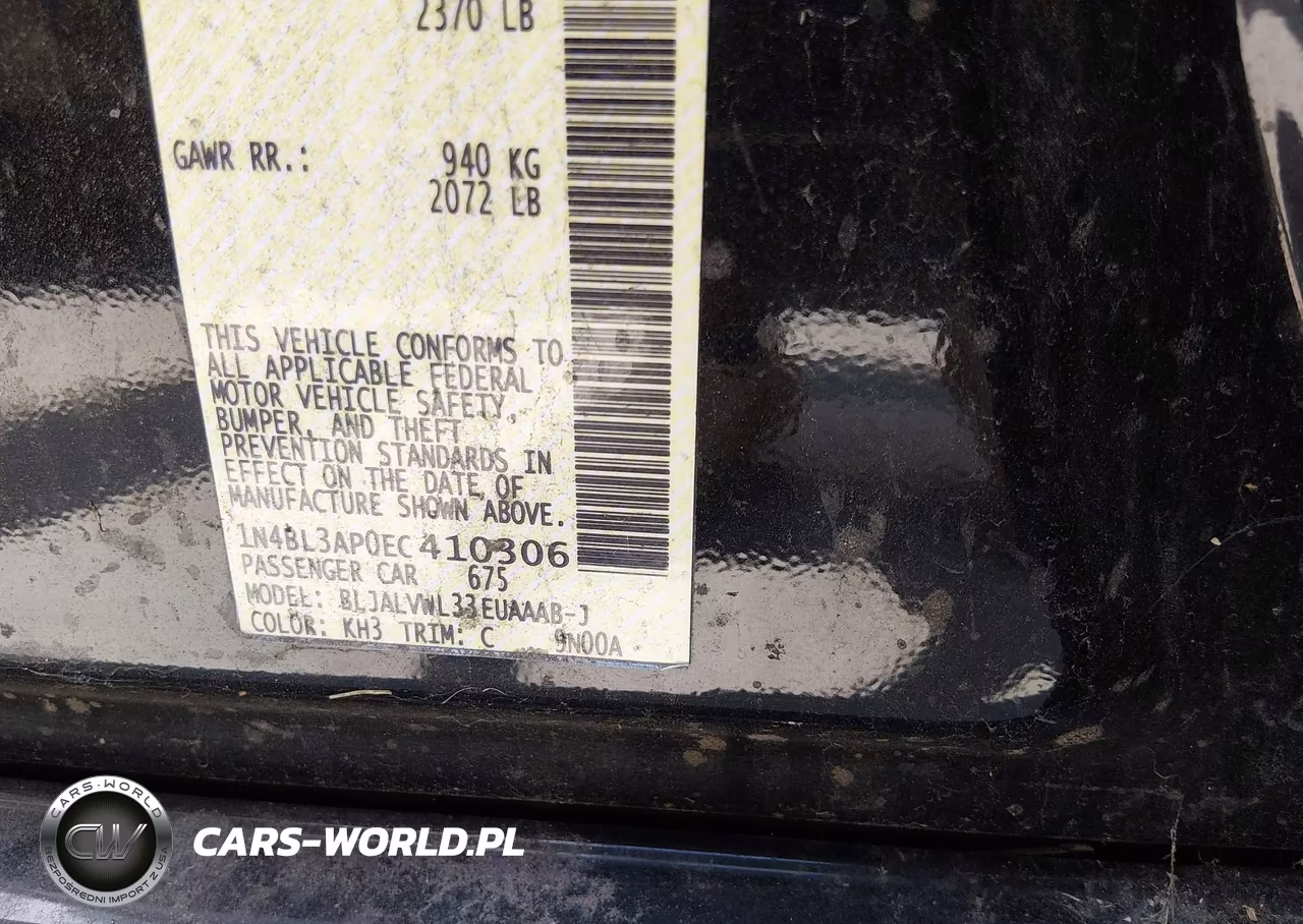 2014 Nissan Altima 3.5 Sl VIN:1N4BL3AP0EC410306 - 9