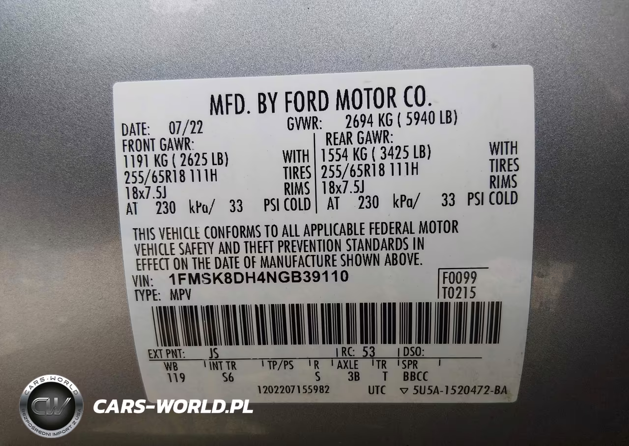 2022 Ford Explorer Xlt VIN:1FMSK8DH4NGB39110 - 9