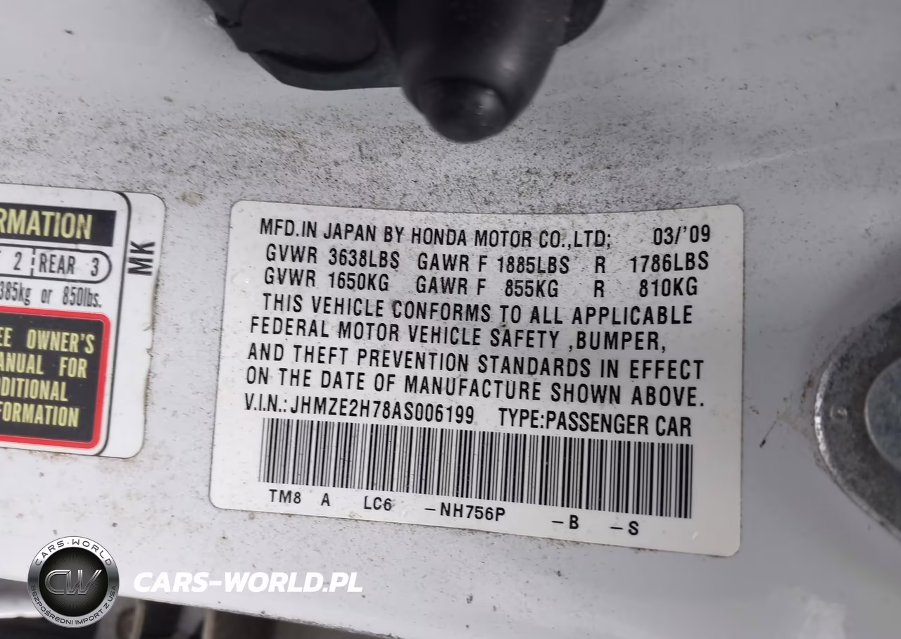2010 Honda Insight Ex VIN:JHMZE2H78AS006199 - 9
