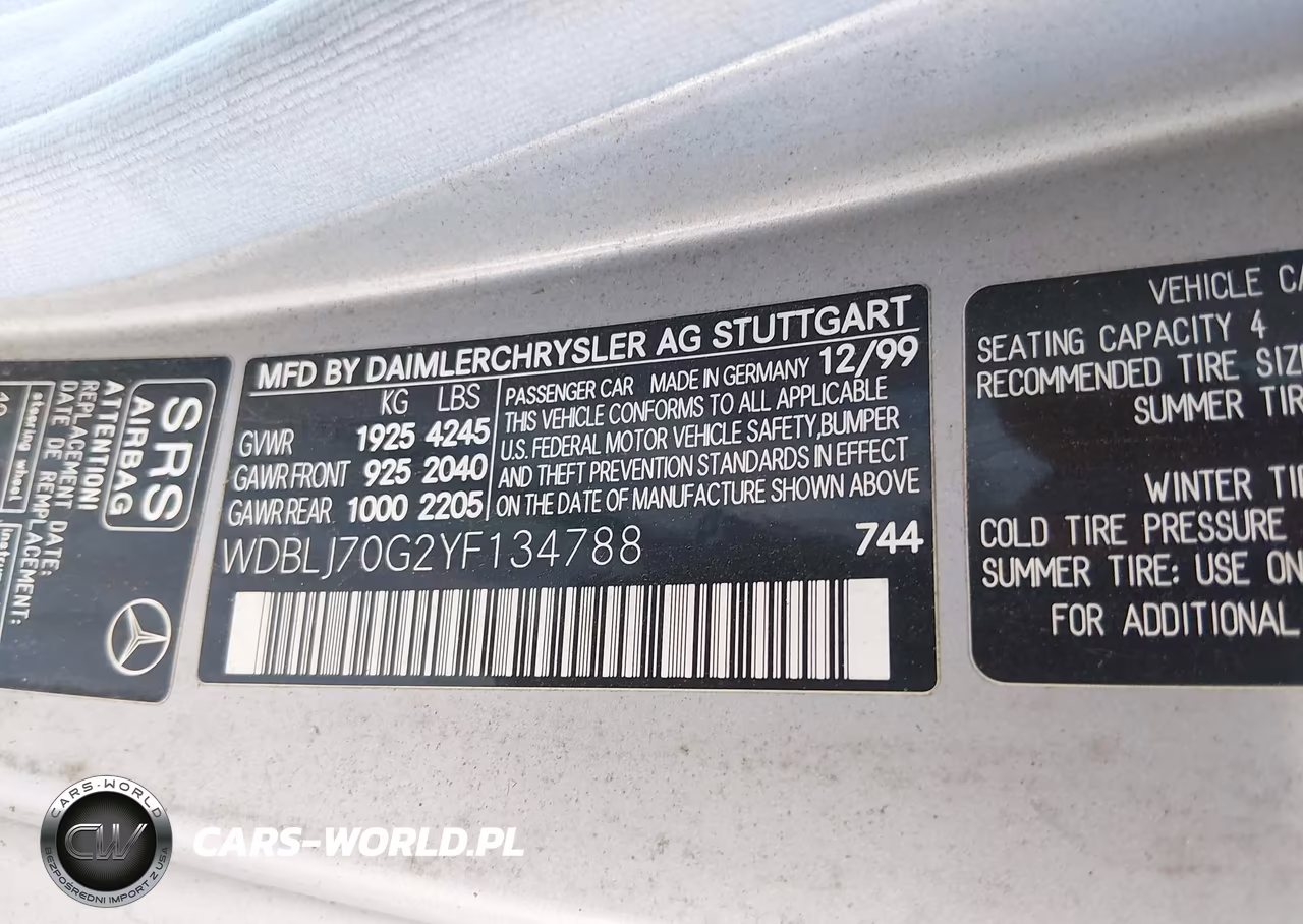 2000 Mercedes-Benz Clk 430 VIN:WDBLJ70G2YF134788 - 9