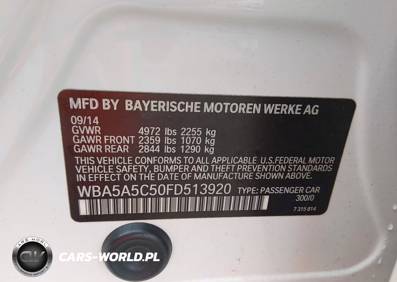 2015 BMW 528I VIN:WBA5A5C50FD513920 - 9