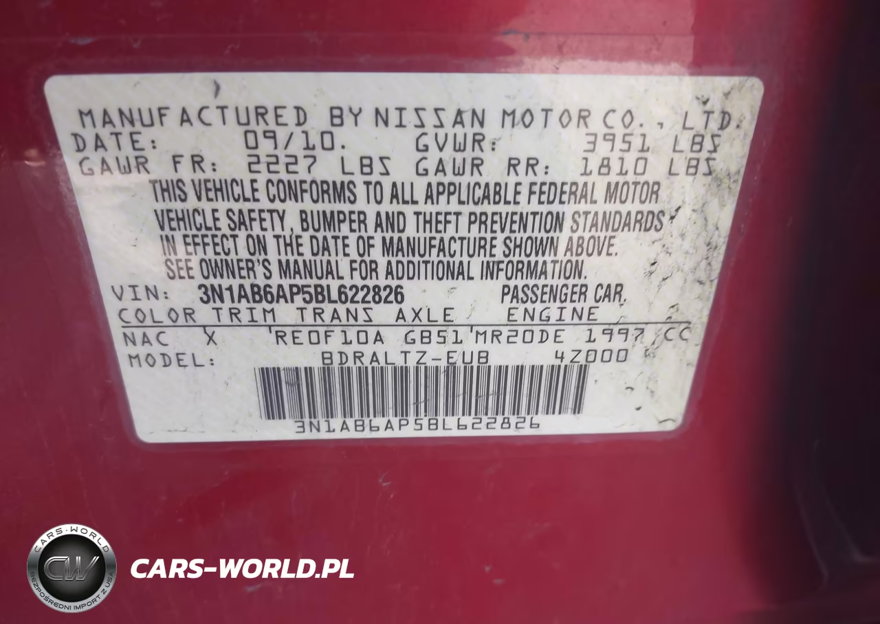 2011 Nissan Sentra 2.0S VIN:3N1AB6AP5BL622826 - 9