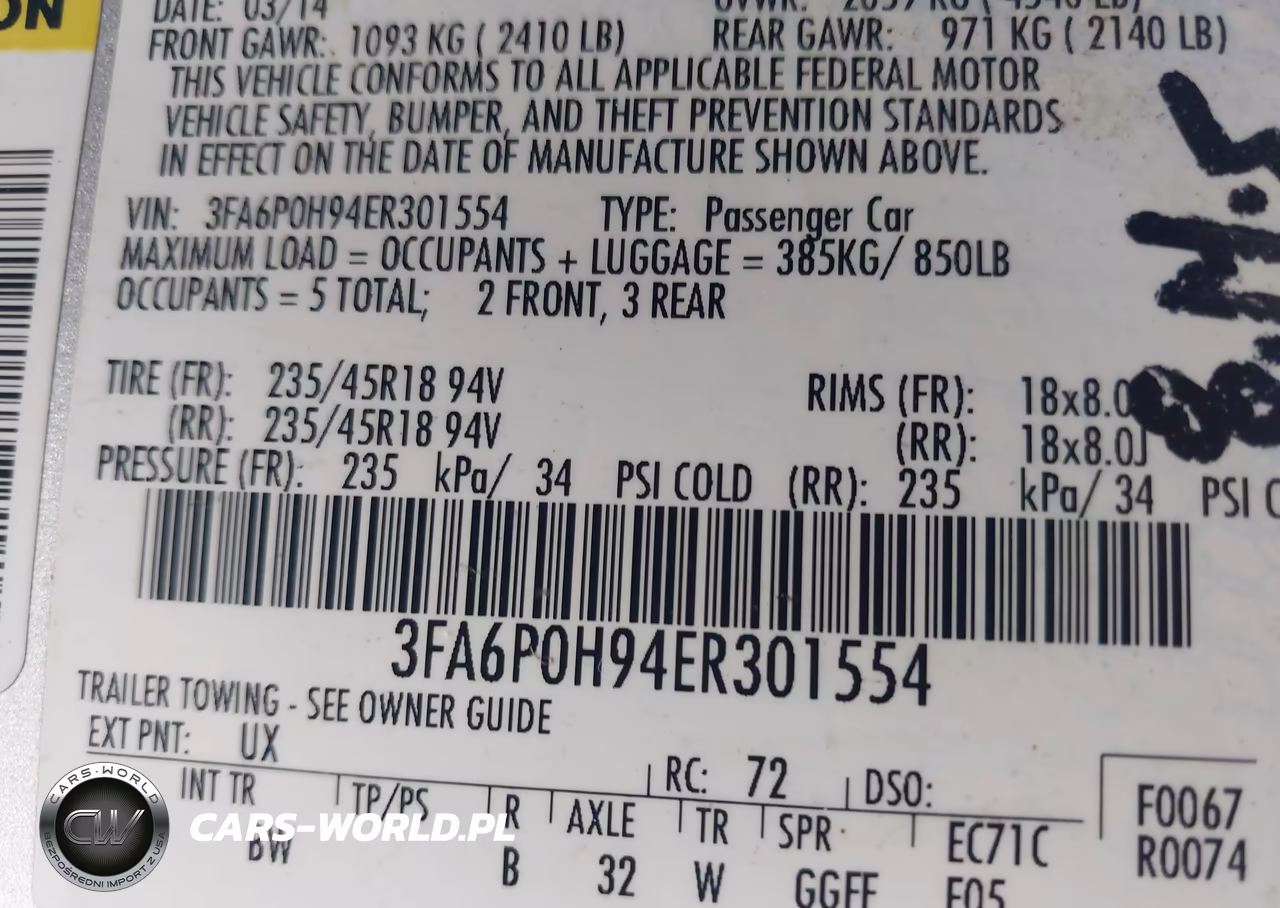 2014 Ford Fusion Se VIN:3FA6P0H94ER301554 - 9