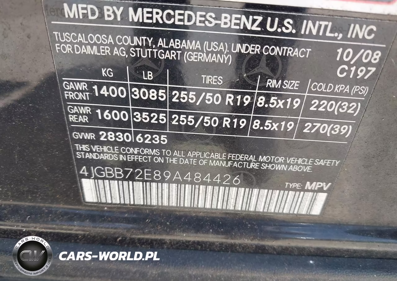 2009 Mercedes-Benz Ml 550 4Matic VIN:4JGBB72E89A484426 - 9