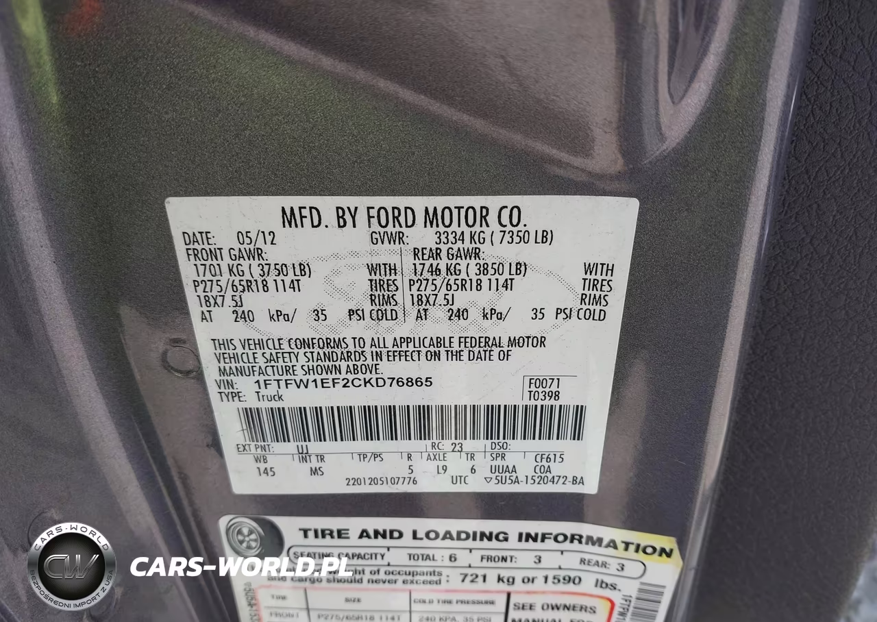 2012 Ford F-150 Fx4-King Ranch-Lariat-Platinum-Xl-Xlt VIN:1FTFW1EF2CKD76865 - 9