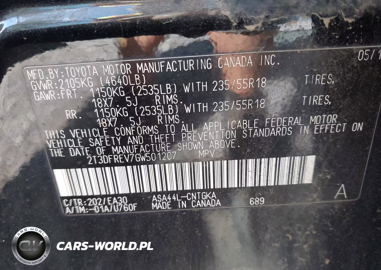 2016 Toyota Rav4 Limited VIN:2T3DFREV7GW501207 - 9