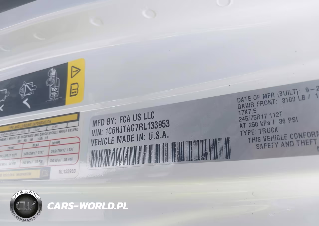 2024 Jeep Gladiator Sport S VIN:1C6HJTAG7RL133953 - 9