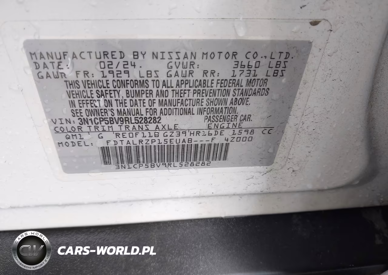 2024 Nissan Kicks S Xtronic Cvt VIN:3N1CP5BV9RL528282 - 9
