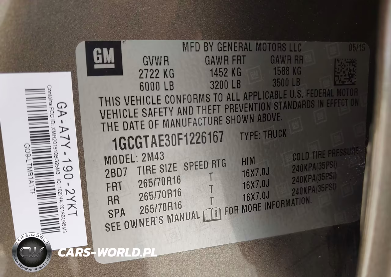 2015 Chevrolet Colorado Wt VIN:1GCGTAE30F1226167 - 9