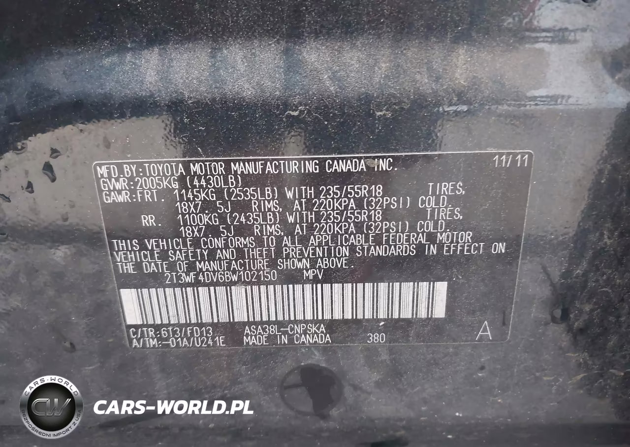 2011 Toyota Rav4 Sport VIN:2T3WF4DV6BW102150 - 9