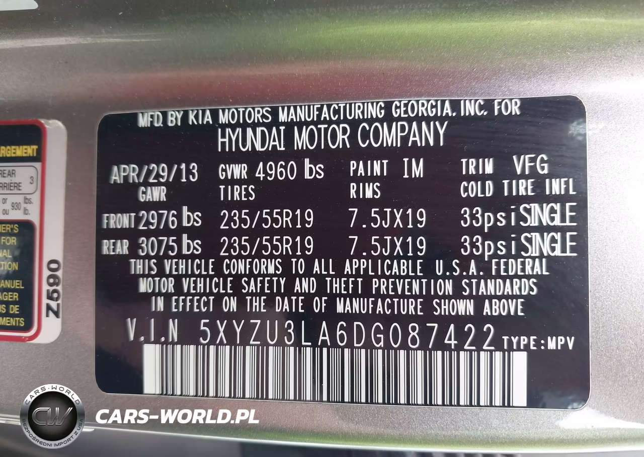 2013 Hyundai Santa Fe Sport 2.0T VIN:5XYZU3LA6DG087422 - 9