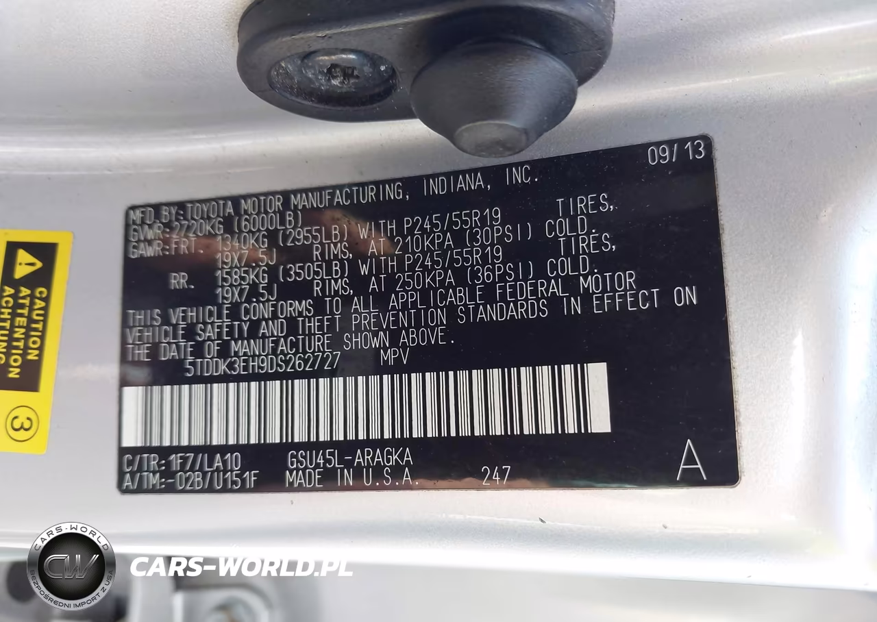 2013 Toyota Highlander Limited V6 VIN:5TDDK3EH9DS262727 - 9