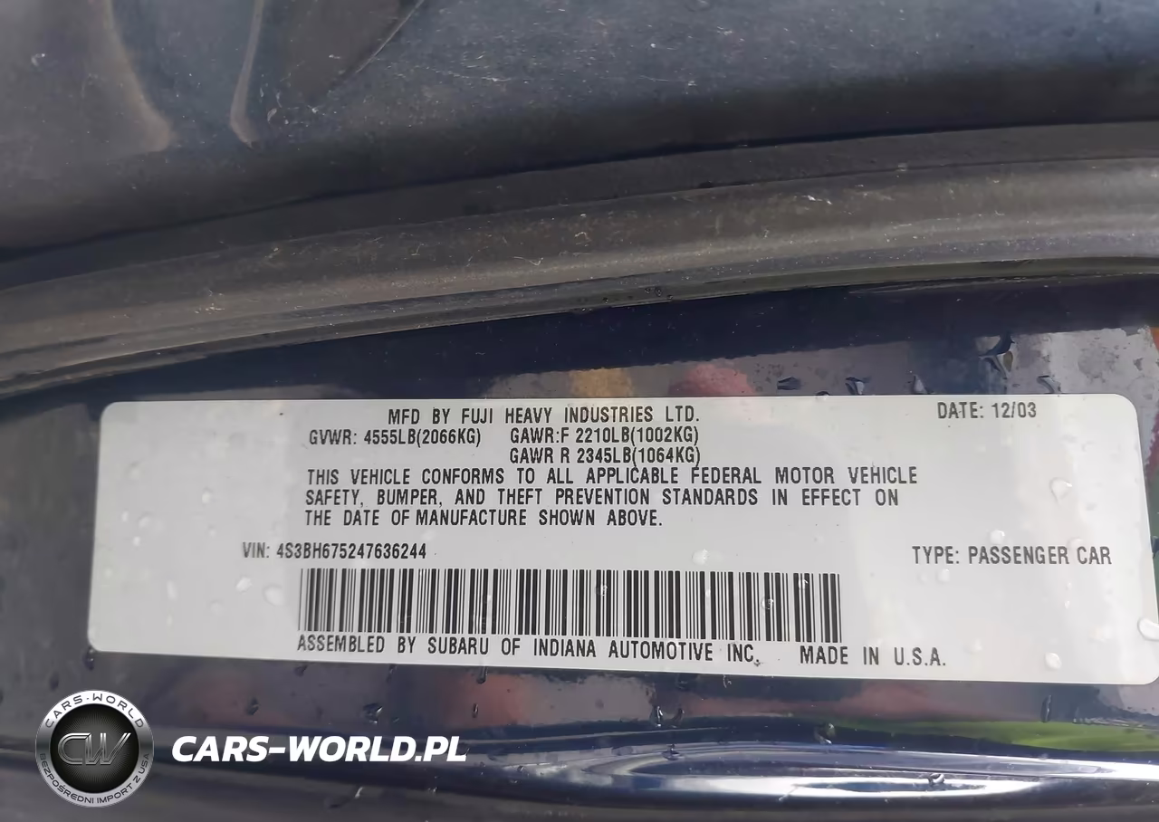 2004 Subaru Outback VIN:4S3BH675247636244 - 9