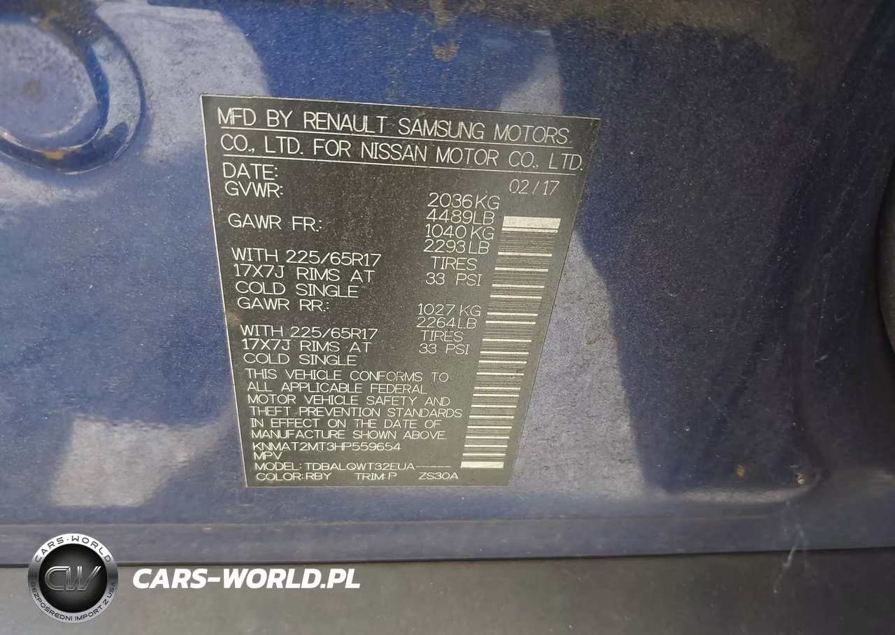 2017 Nissan Rogue Sv VIN:KNMAT2MT3HP559654 - 9