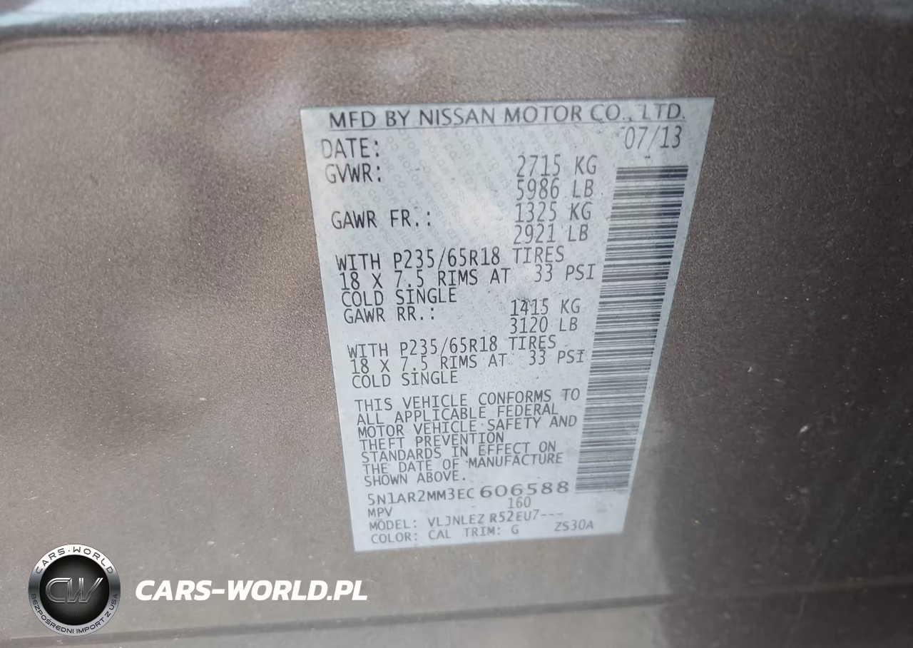 2014 Nissan Pathfinder Sv VIN:5N1AR2MM3EC606588 - 9