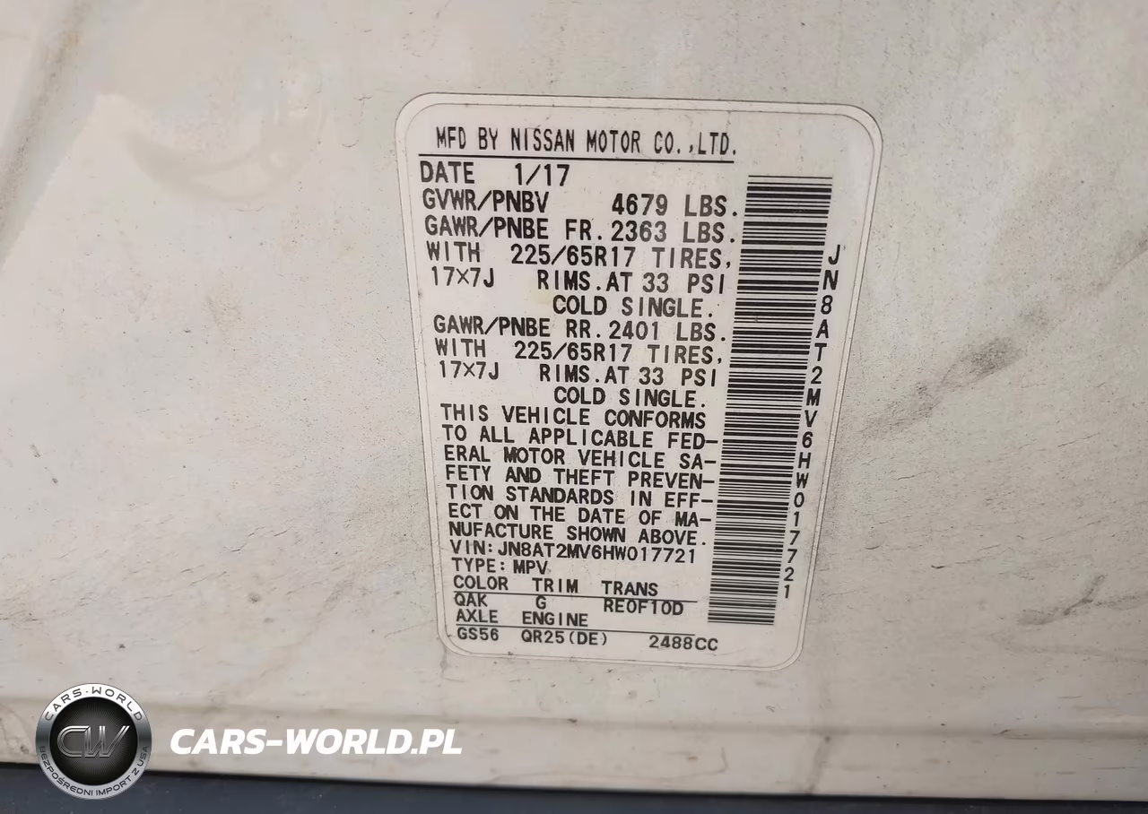 2017 Nissan Rogue Sv VIN:JN8AT2MV6HW017721 - 9