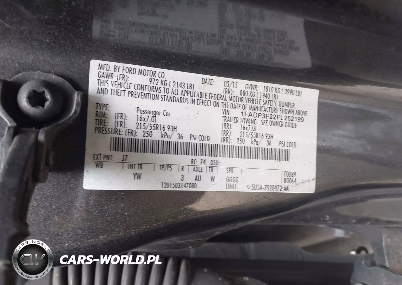 2015 Ford Focus Se VIN:1FADP3F22FL262199 - 9