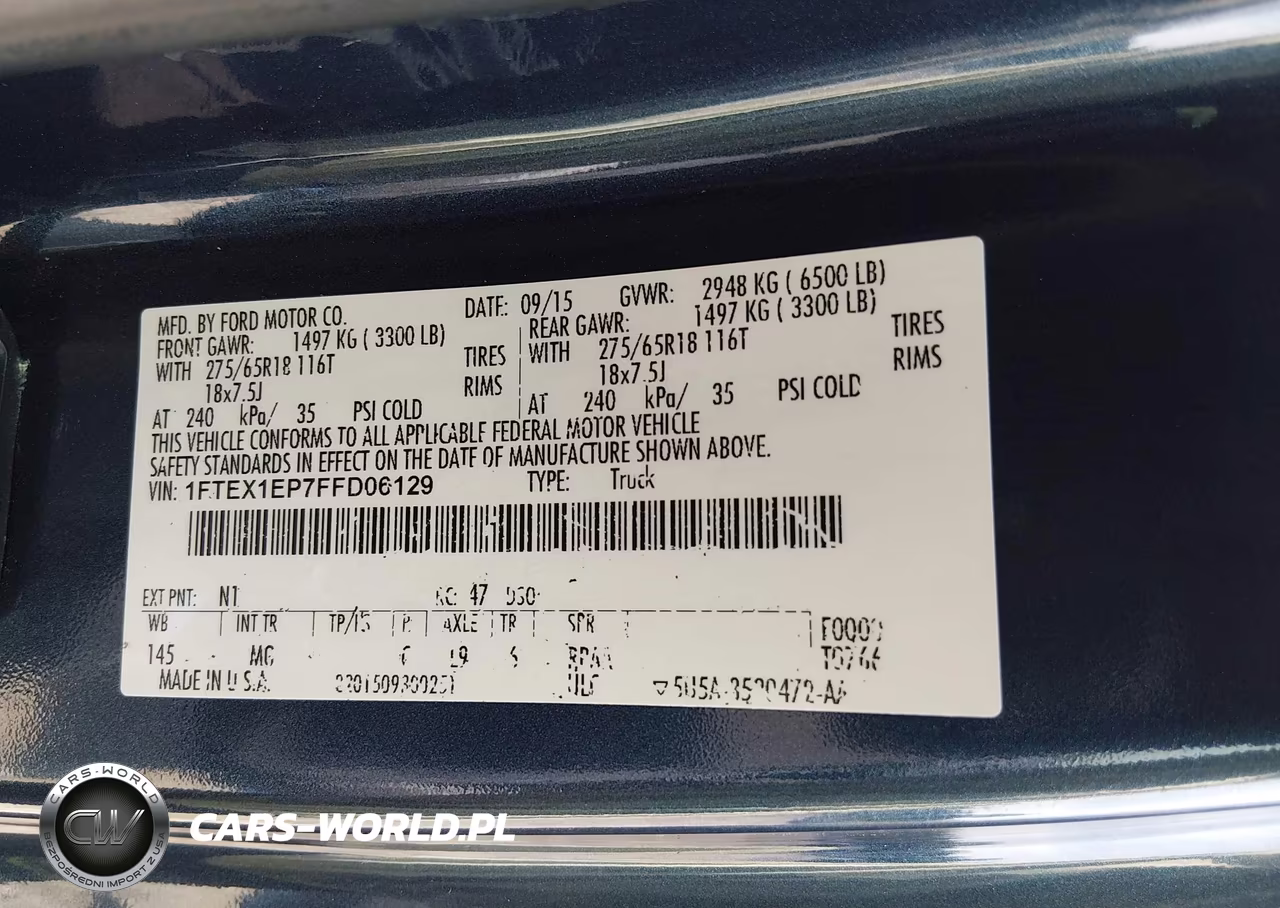 2015 Ford F-150 Lariat-Xl-Xlt VIN:1FTEX1EP7FFD06129 - 9